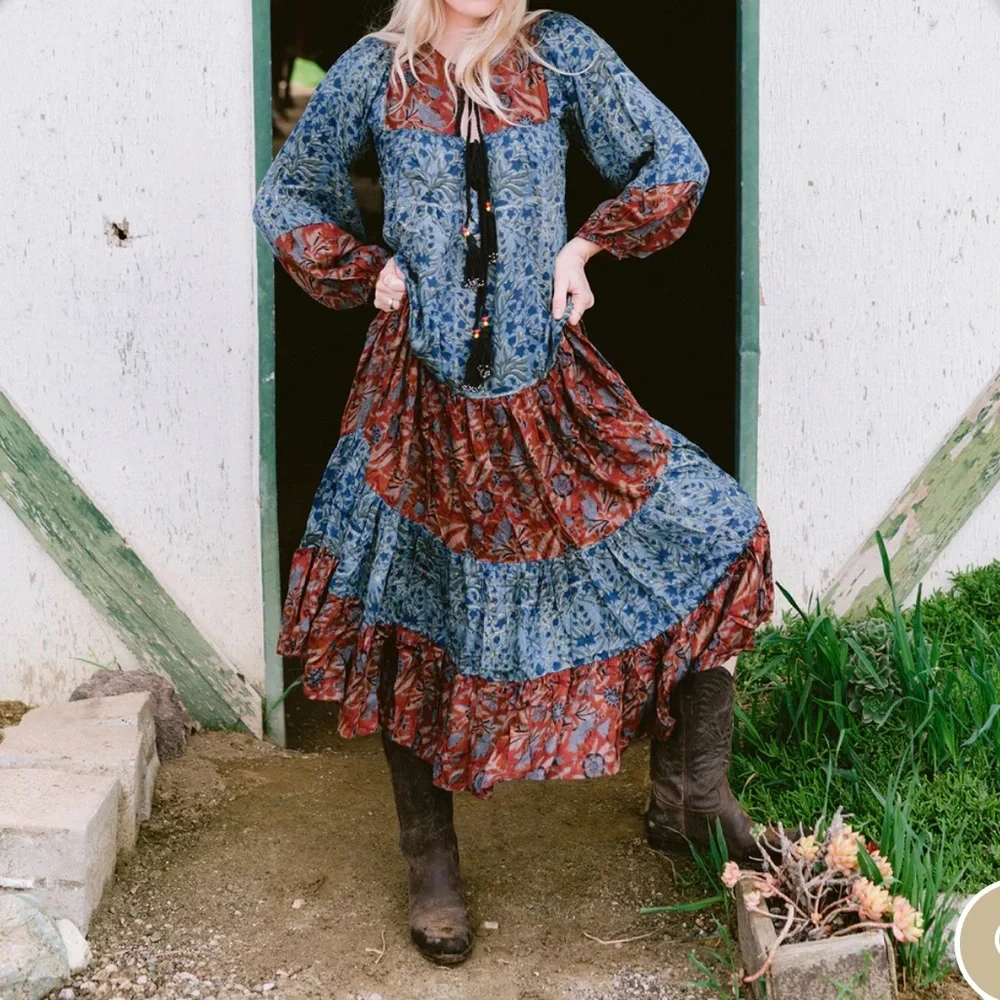 NIGHTCAP Anthropologie *Boho Bolero* floral print midi maxi dress S M L - Picture 2 of 8